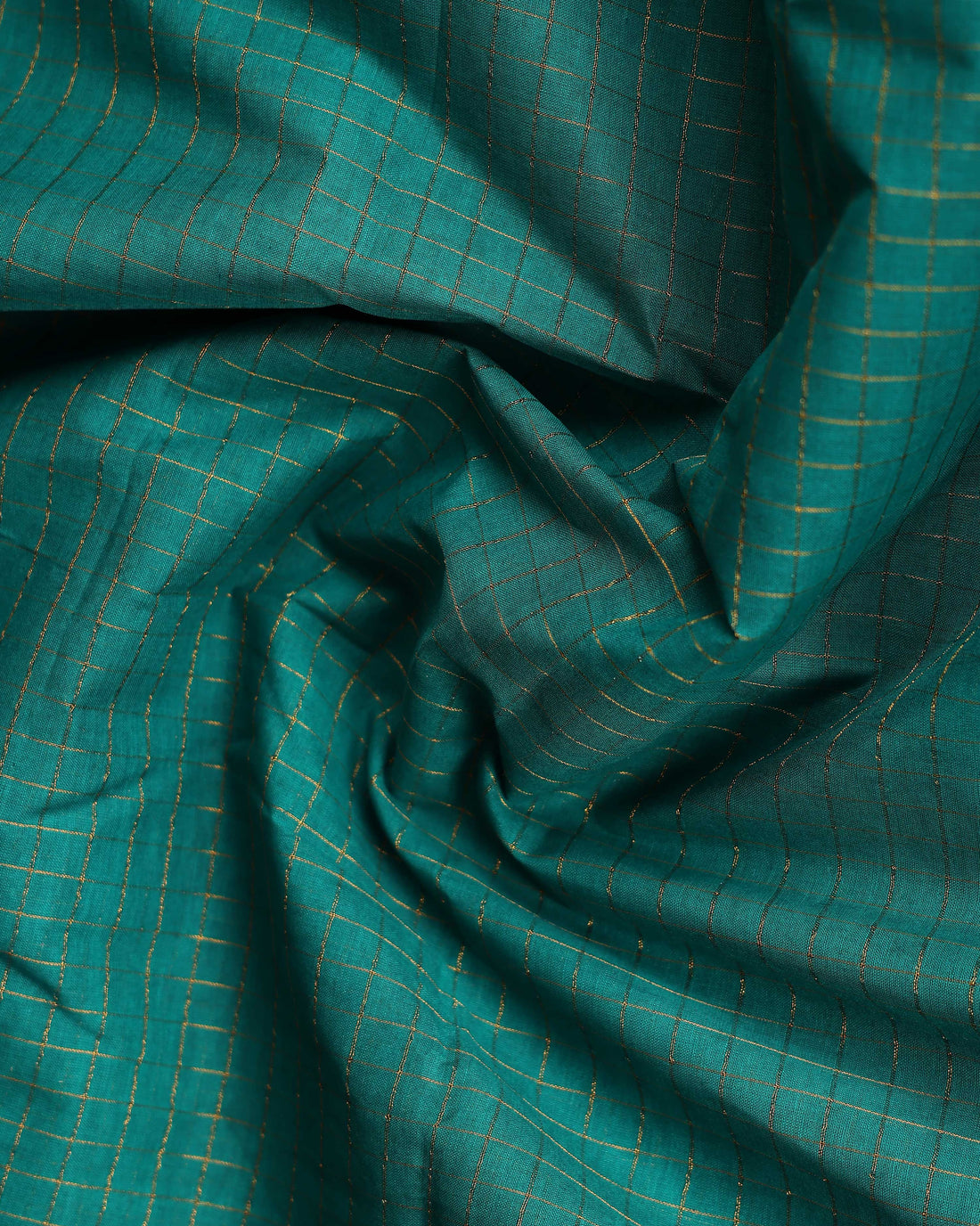 Classic Sungudi Cotton Saree with Zari Border and Checked Design - Teal Blue
