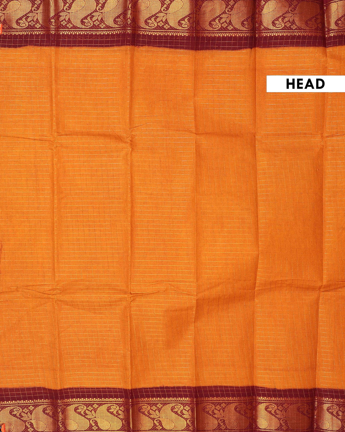 Classic Sungudi Cotton Saree with Zari Border and Checked Design - Mustard