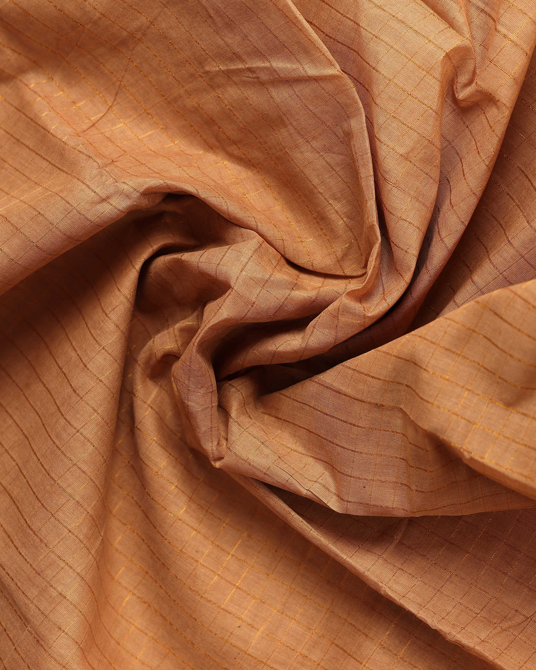 Classic Sungudi Cotton Saree with Zari Border and Checked Design - Sandal