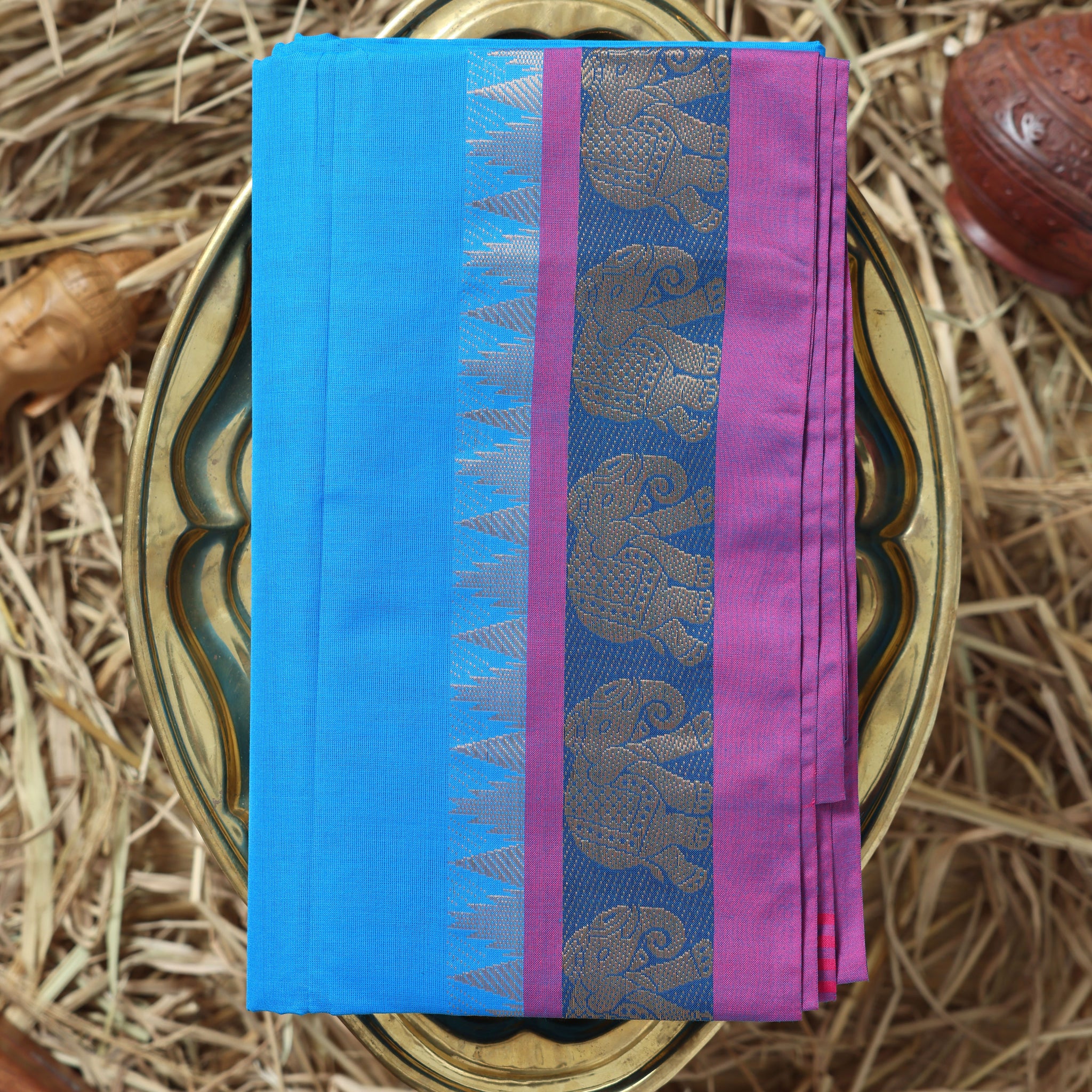 Blue Color Handloom Saree
