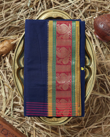 Navy Blue Color Handloom Saree
