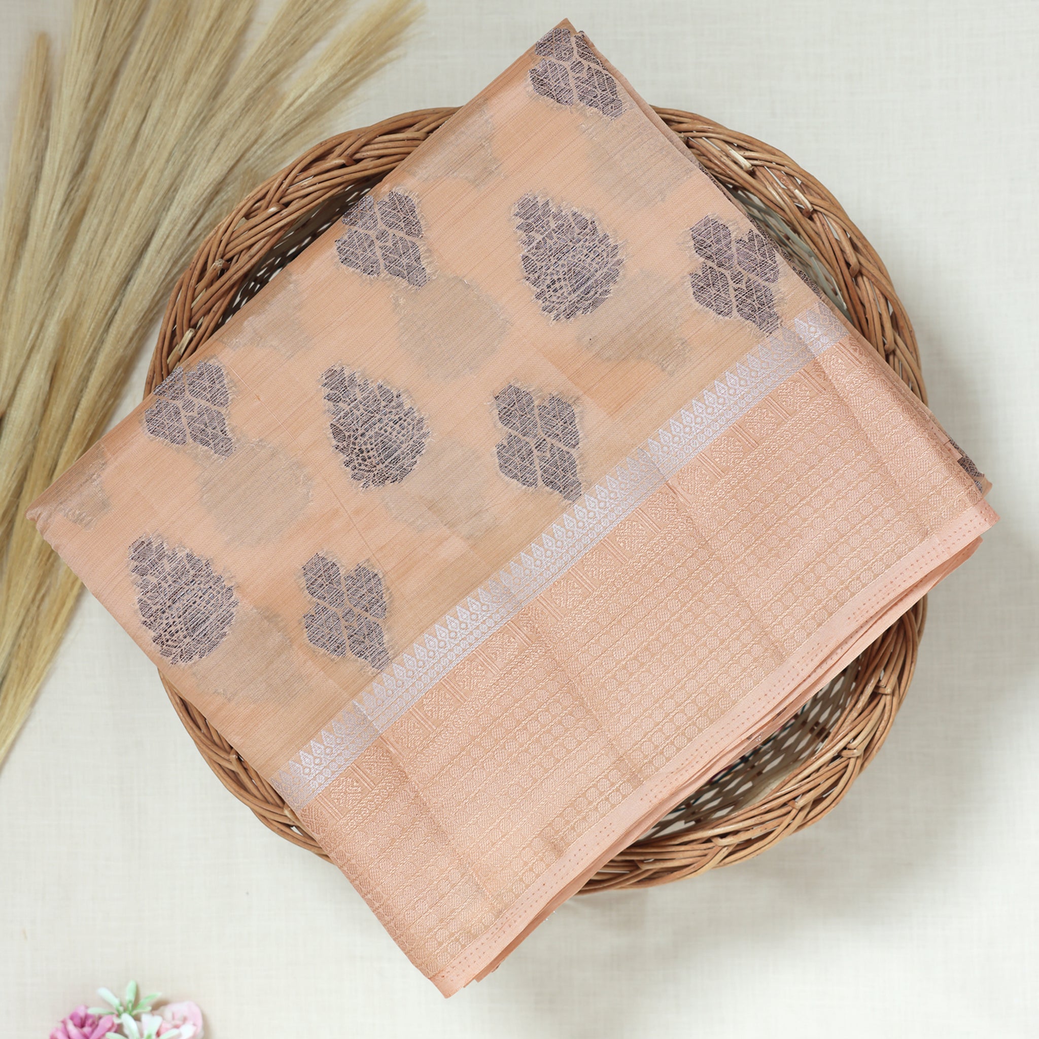 Sandal Color Tussar Silk Saree