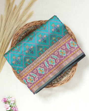 Green Color Tussar Silk Saree
