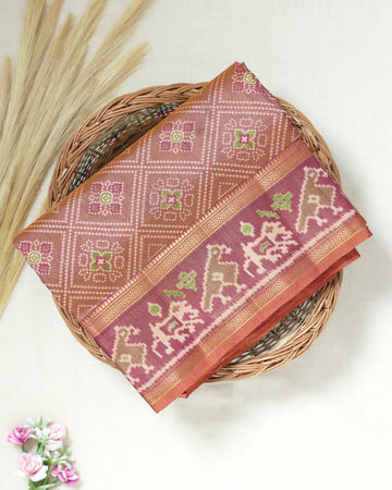 Brown Color Tussar Silk Saree