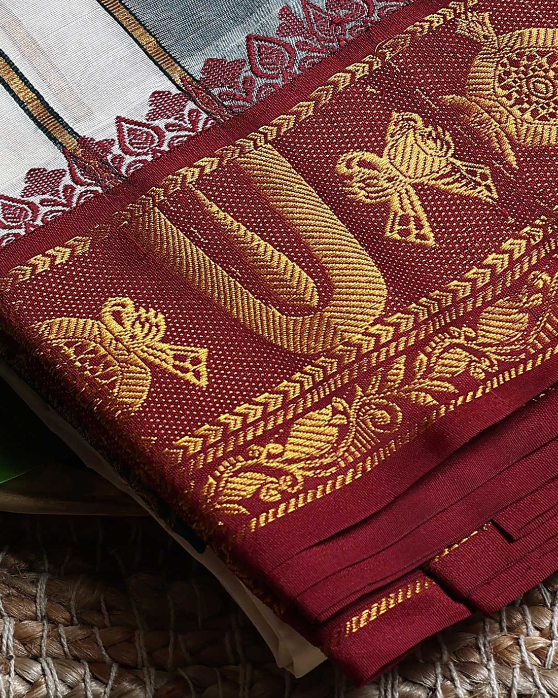 Men’s Cotton Dhoti with Multi Zari Border - White