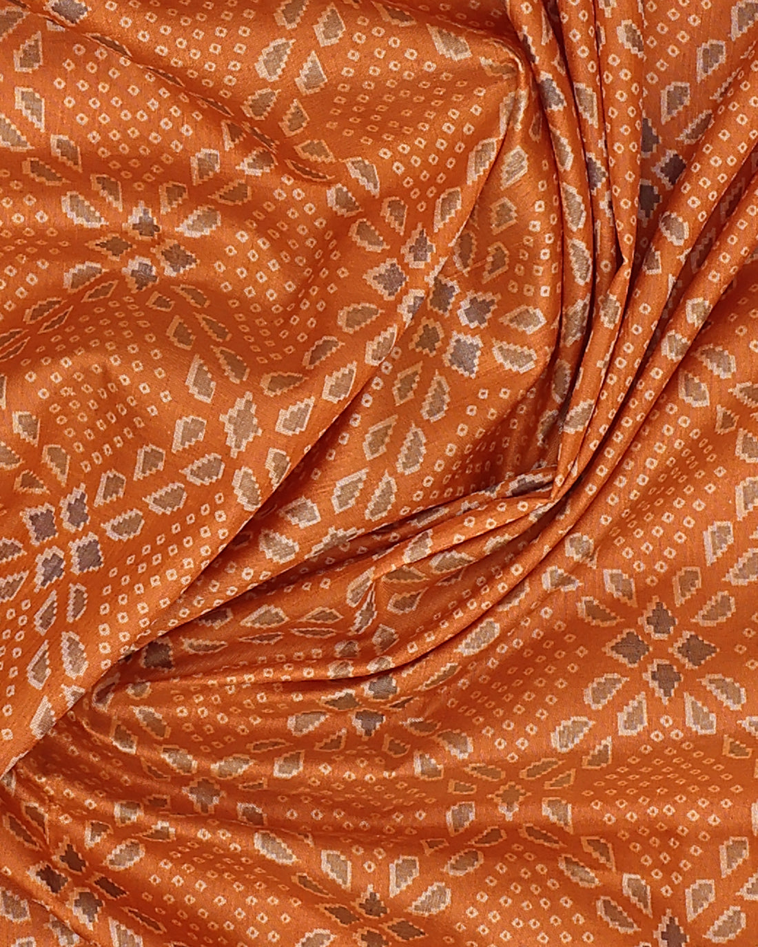 Orange Color Tussar Silk Saree