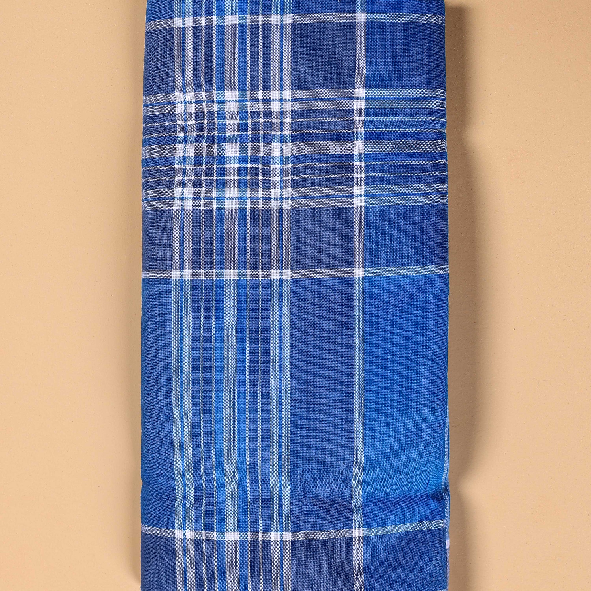 999 Brand Men's Premium Cotton Striped Lungi Stitched - Blue