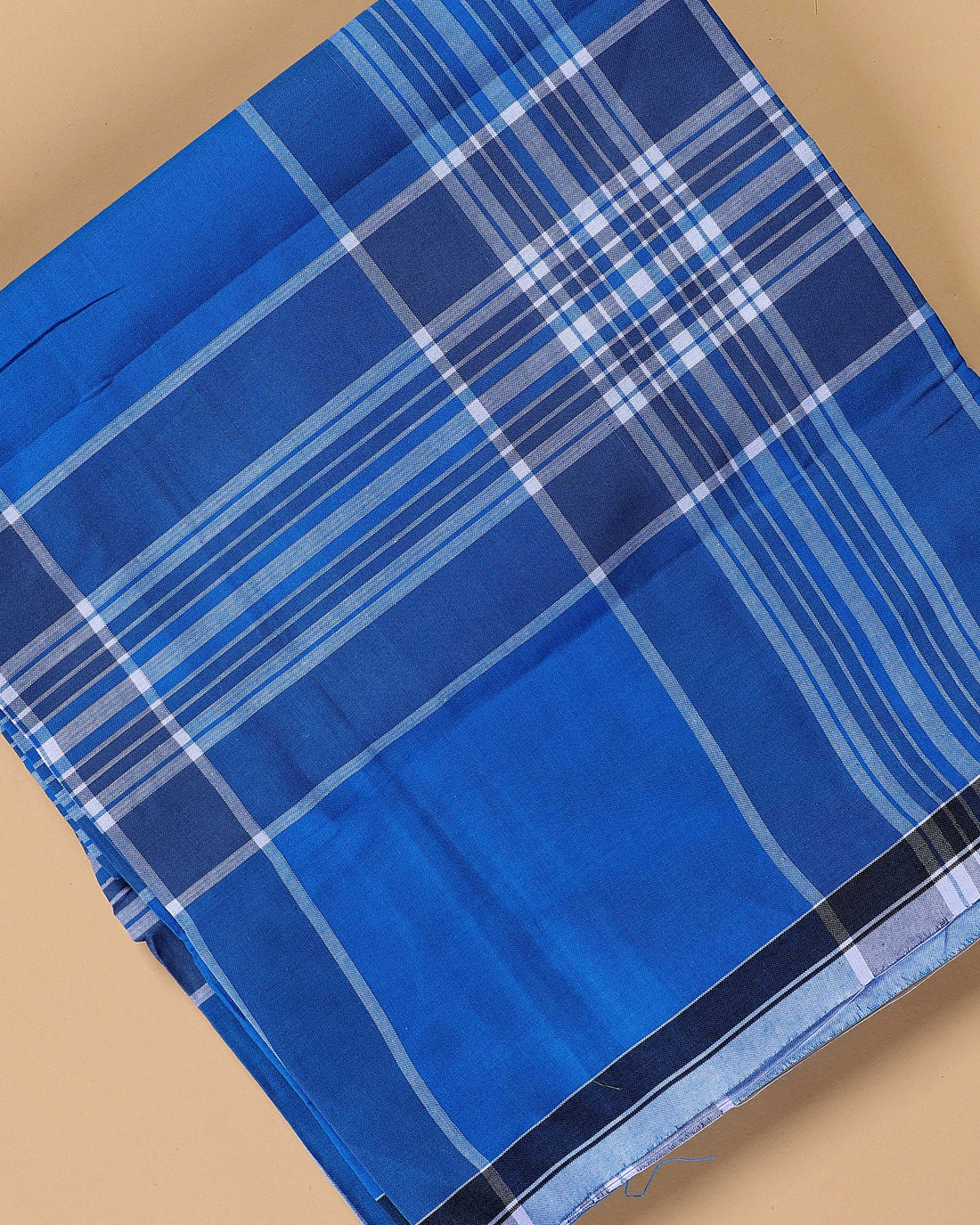 999 Brand Men's Premium Cotton Striped Lungi Stitched - Blue