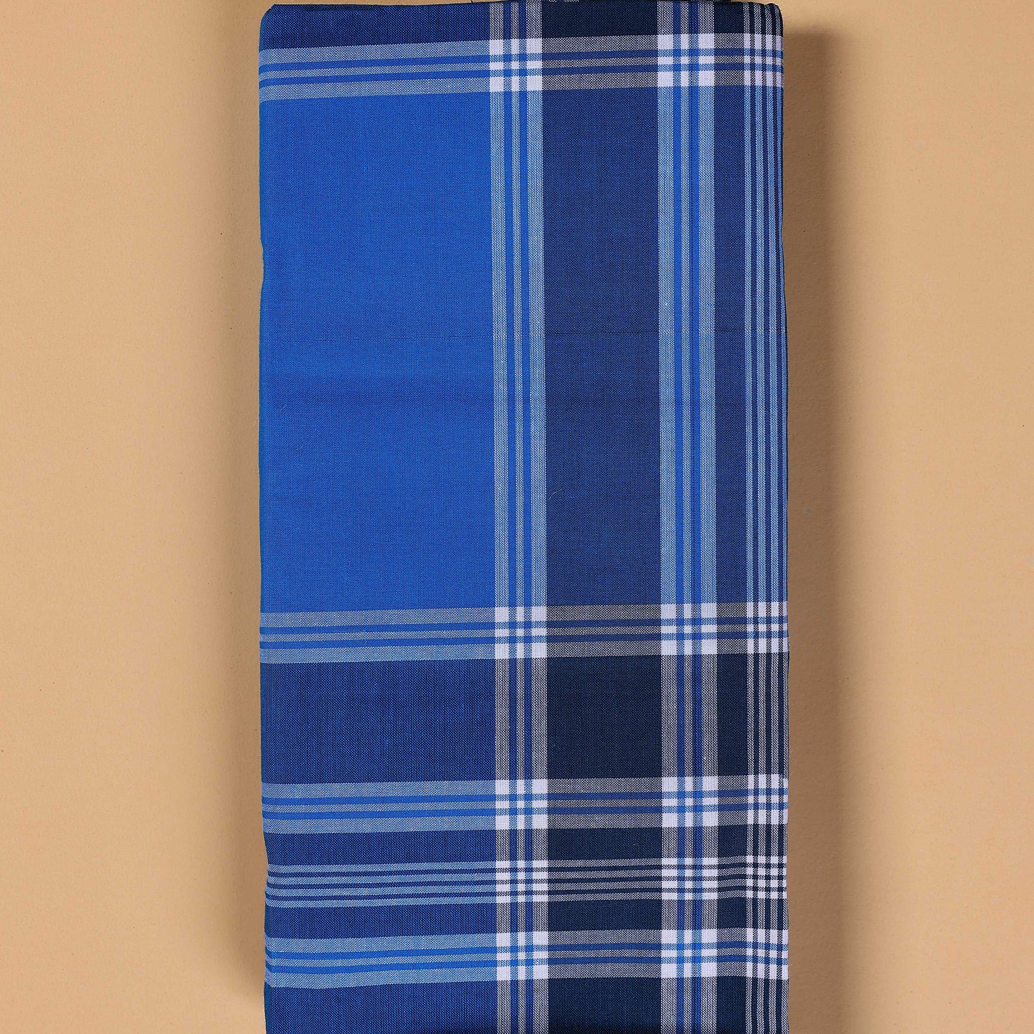 999 Brand Men's Premium Cotton Striped Lungi Stitched - Blue