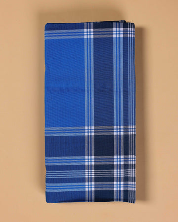 999 Brand Men's Premium Cotton Striped Lungi Stitched - Blue
