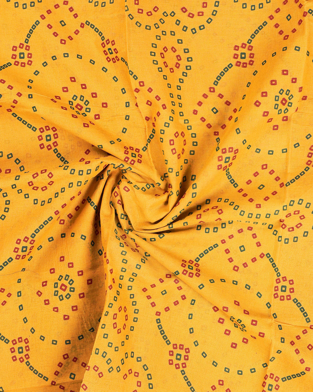Classic Sungudi Cotton Saree With Printed Design - Yellow