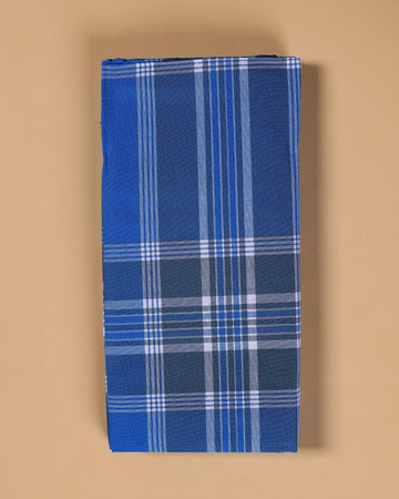 999 Brand Men's Premium Cotton Striped Lungi Stitched - Blue