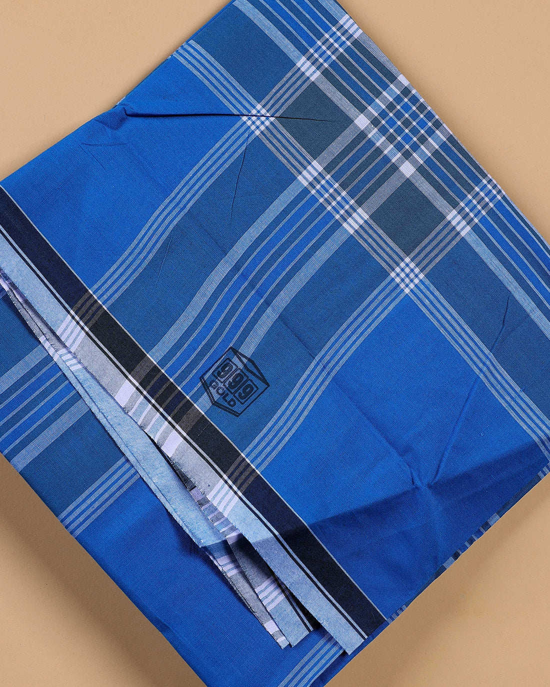 999 Brand Men's Premium Cotton Striped Lungi Stitched - Blue