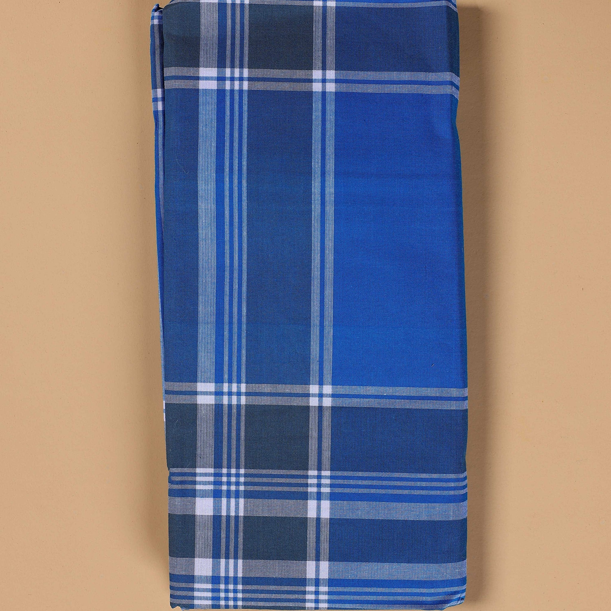 999 Brand Men's Premium Cotton Striped Lungi Stitched - Blue