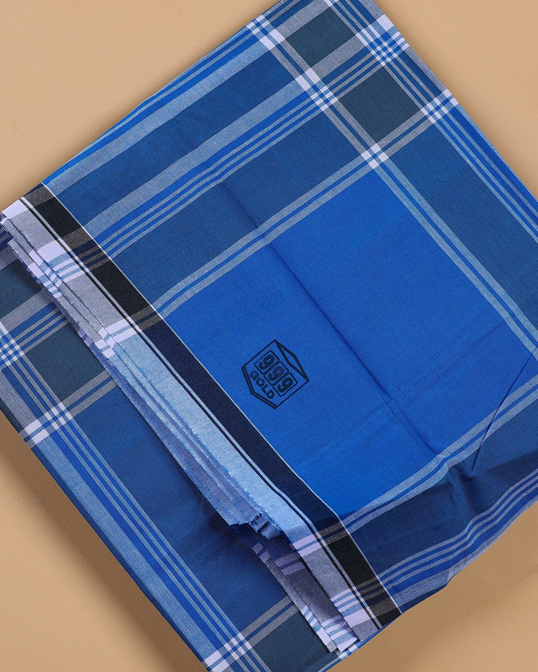 999 Brand Men's Premium Cotton Striped Lungi Stitched - Blue
