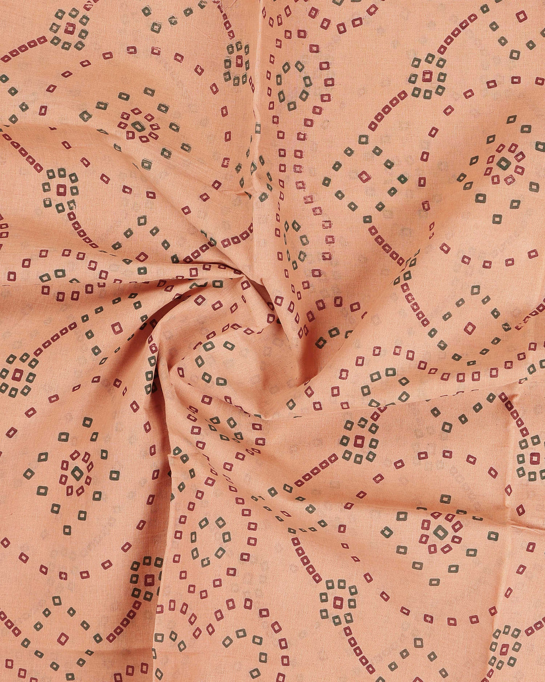 Classic Sungudi Cotton Saree With Printed Design - Sandal
