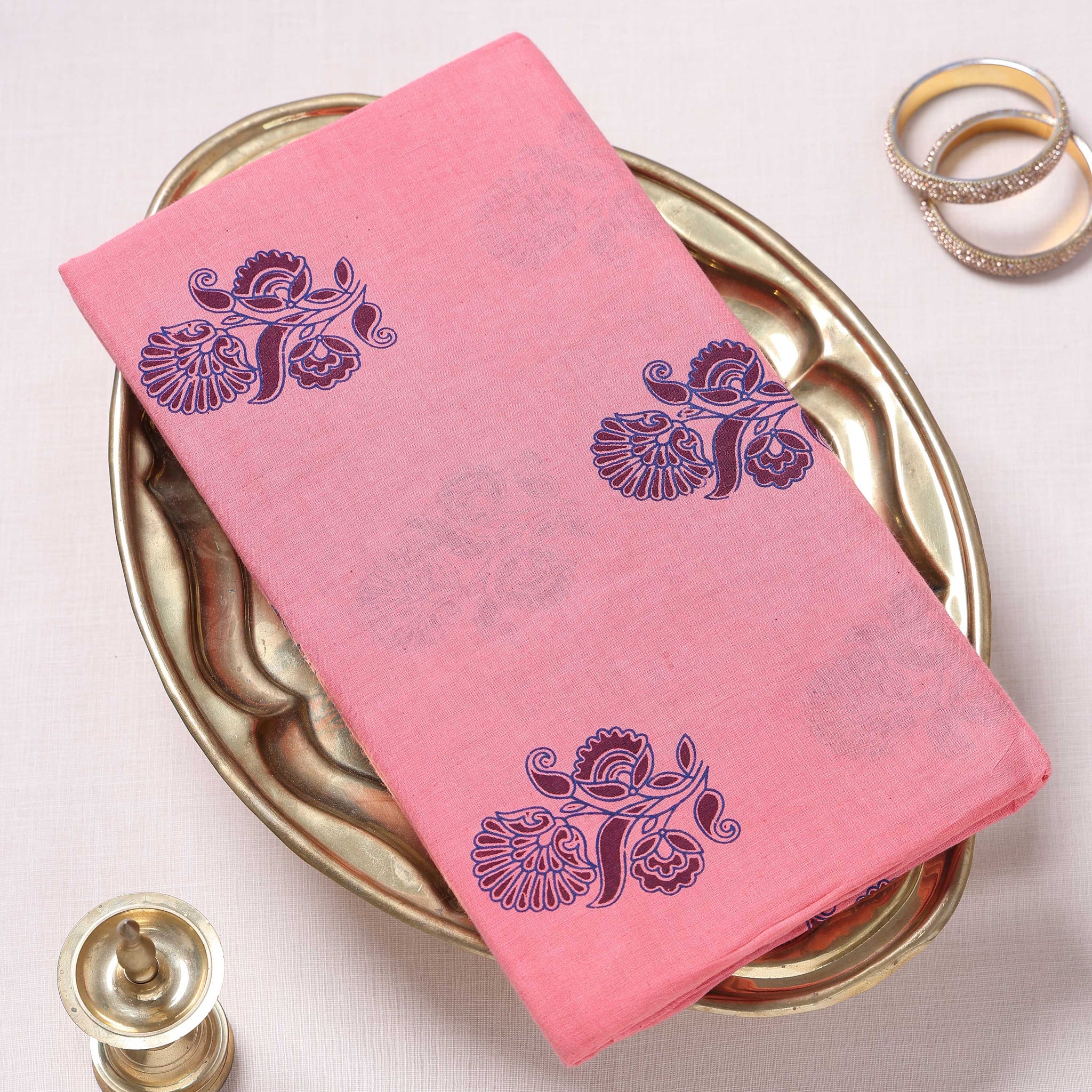 Pink Color Sungudi Cotton Saree
