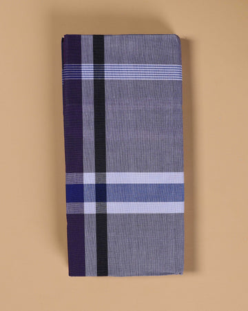 Kibs Brand Men's Premium Cotton Striped Lungi Stitched - Grey