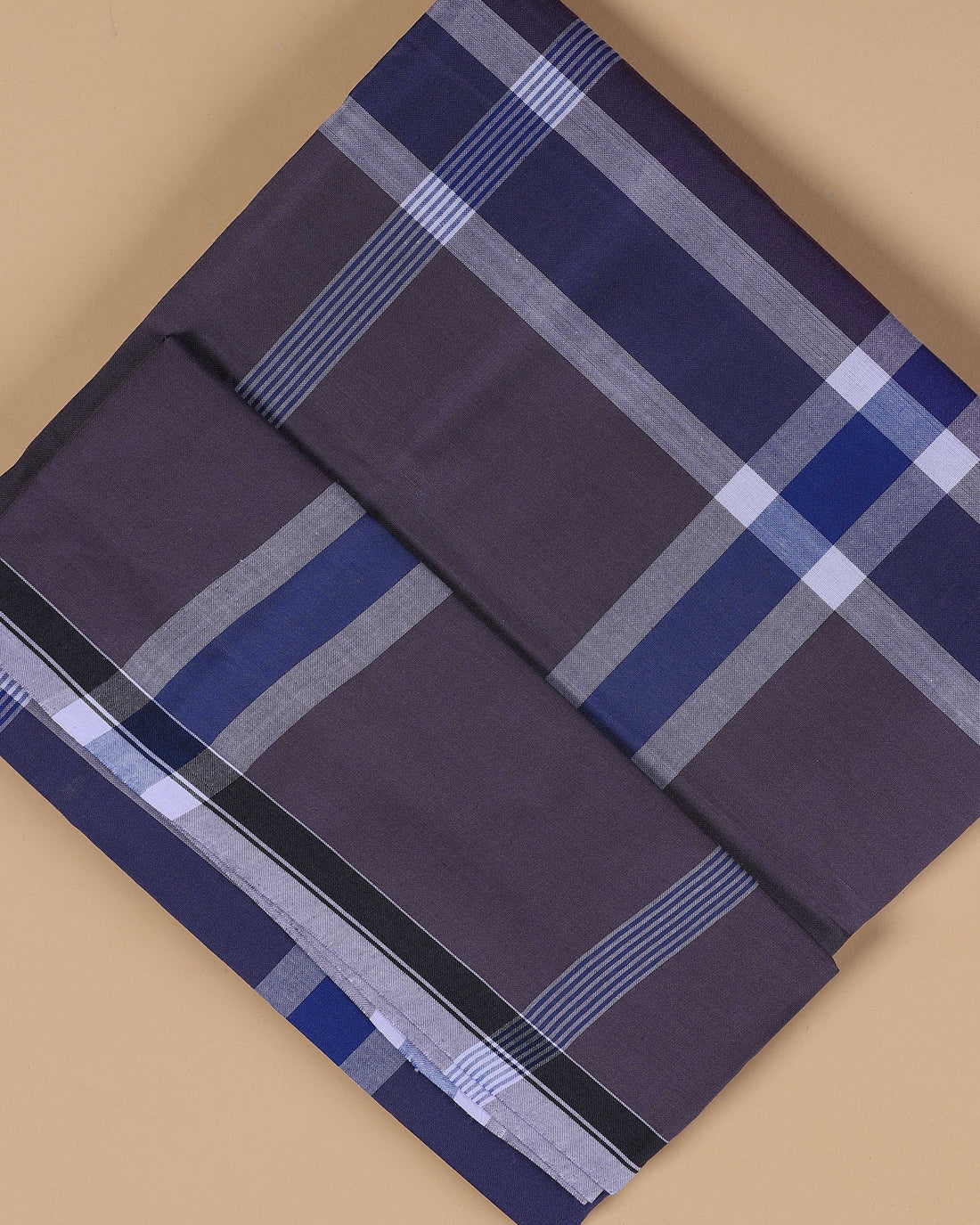 Kibs Brand Men's Premium Cotton Striped Lungi Stitched - Grey