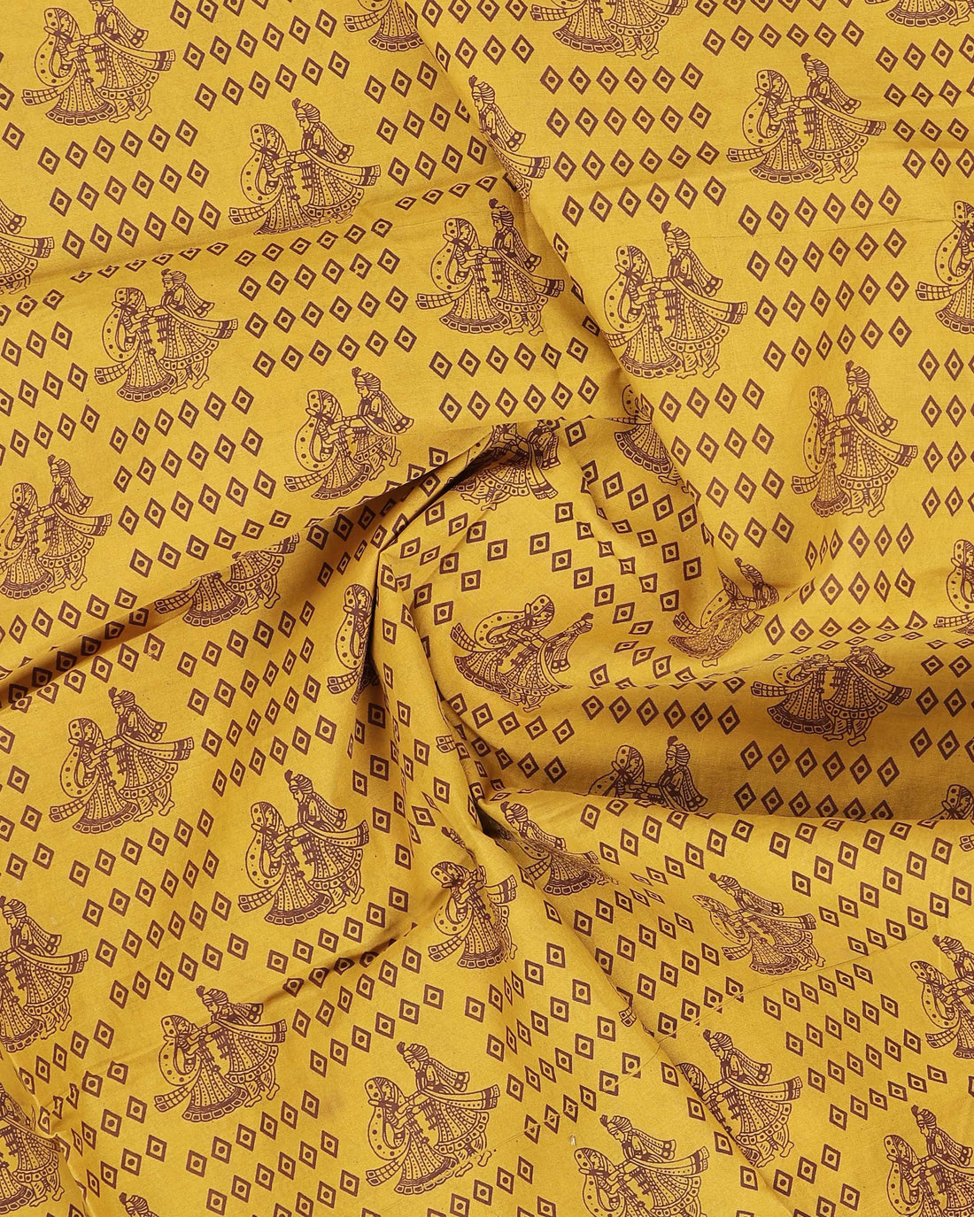 Classic Sungudi Cotton Saree With Printed Design - Yellow