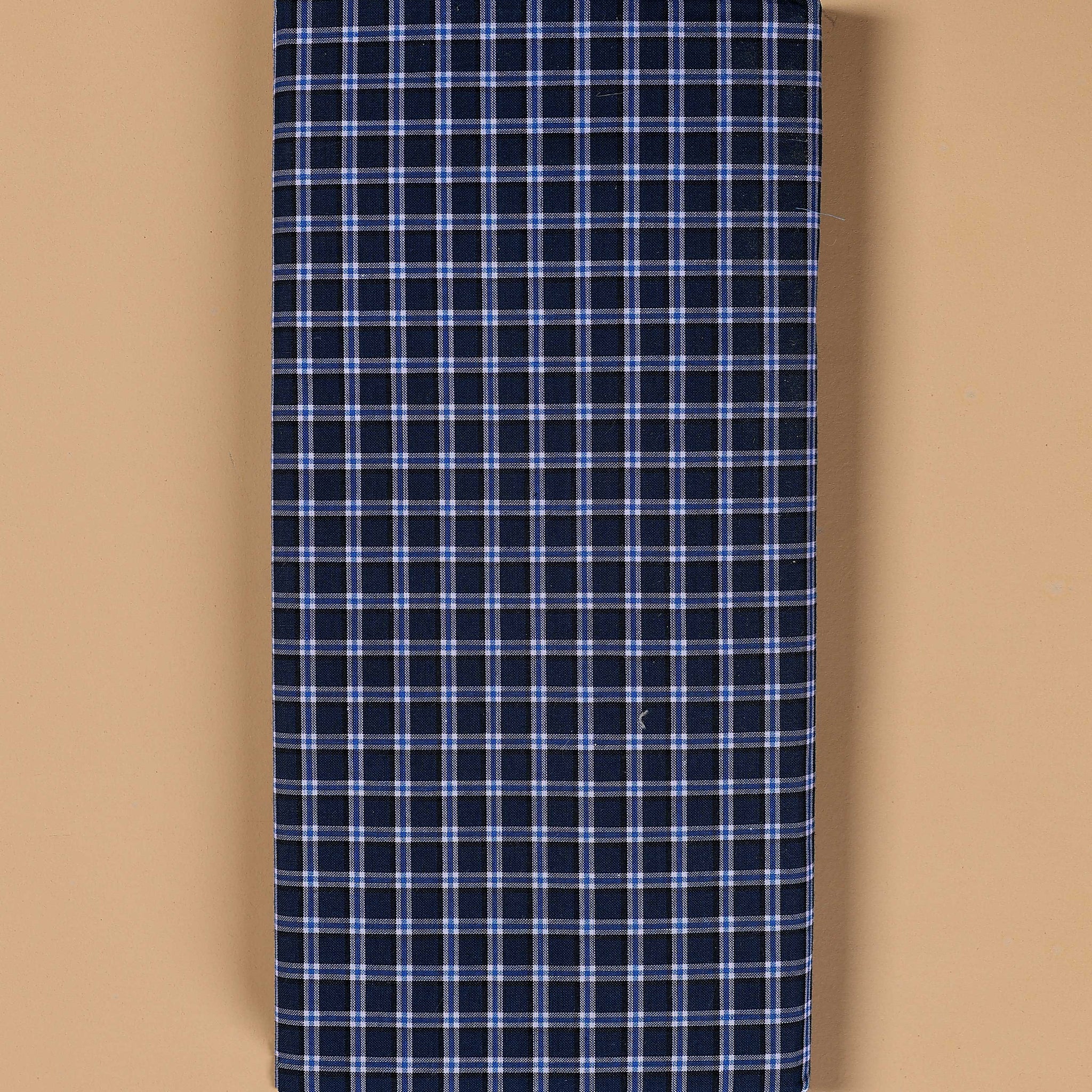 Sangu Brand Men's Premium Cotton Checked Lungi Stitched - Navy Blue