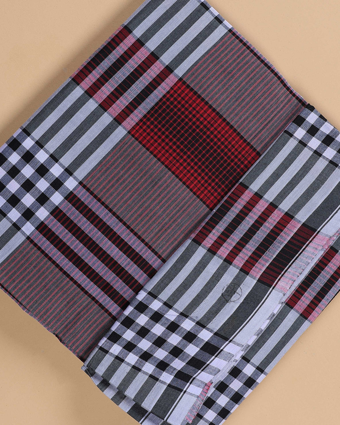 Sangu Brand Men's Premium Cotton Striped Lungi Stitched - Multi