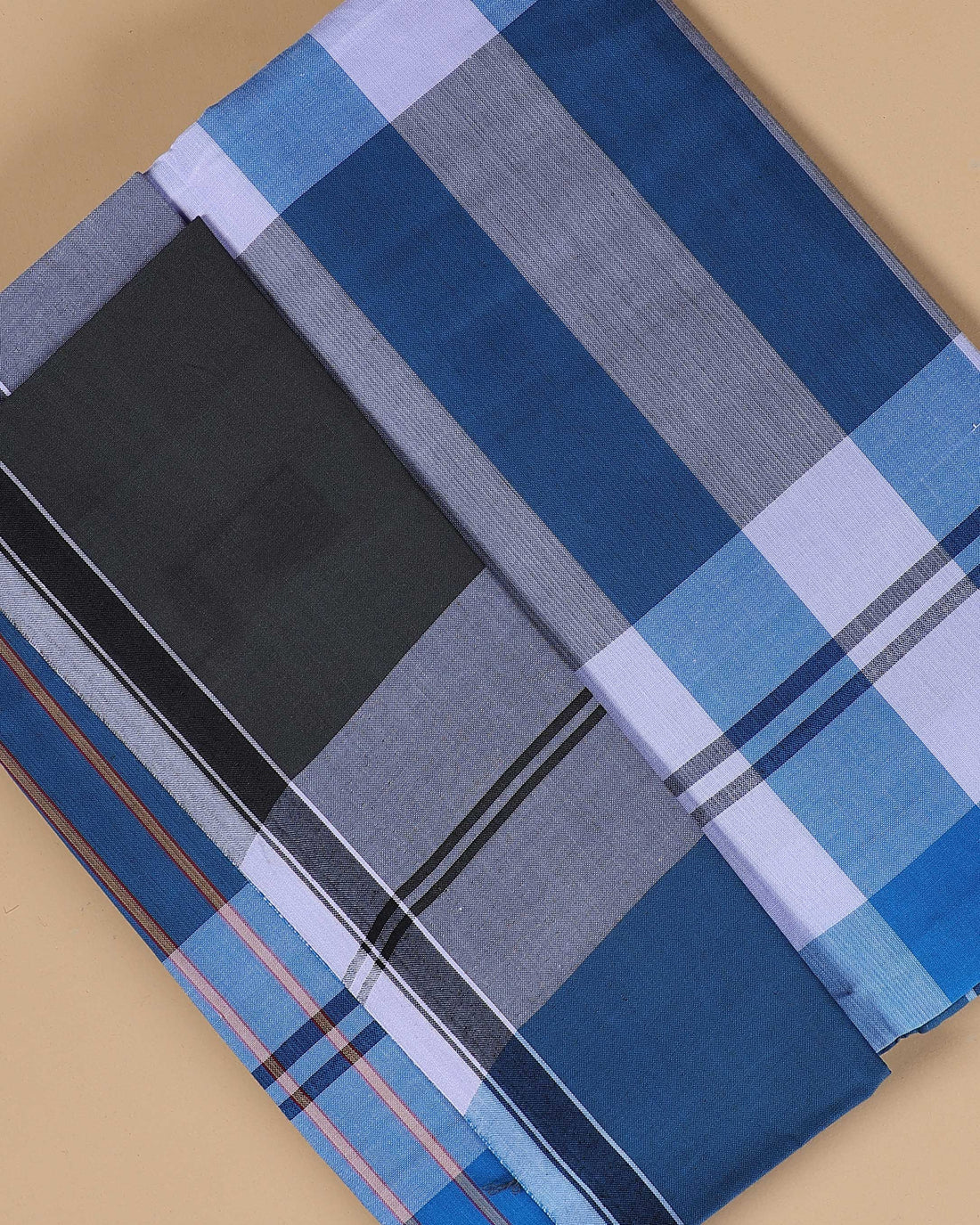 Nandu Brand Men's Premium Cotton Striped Lungi Stitched - Multi