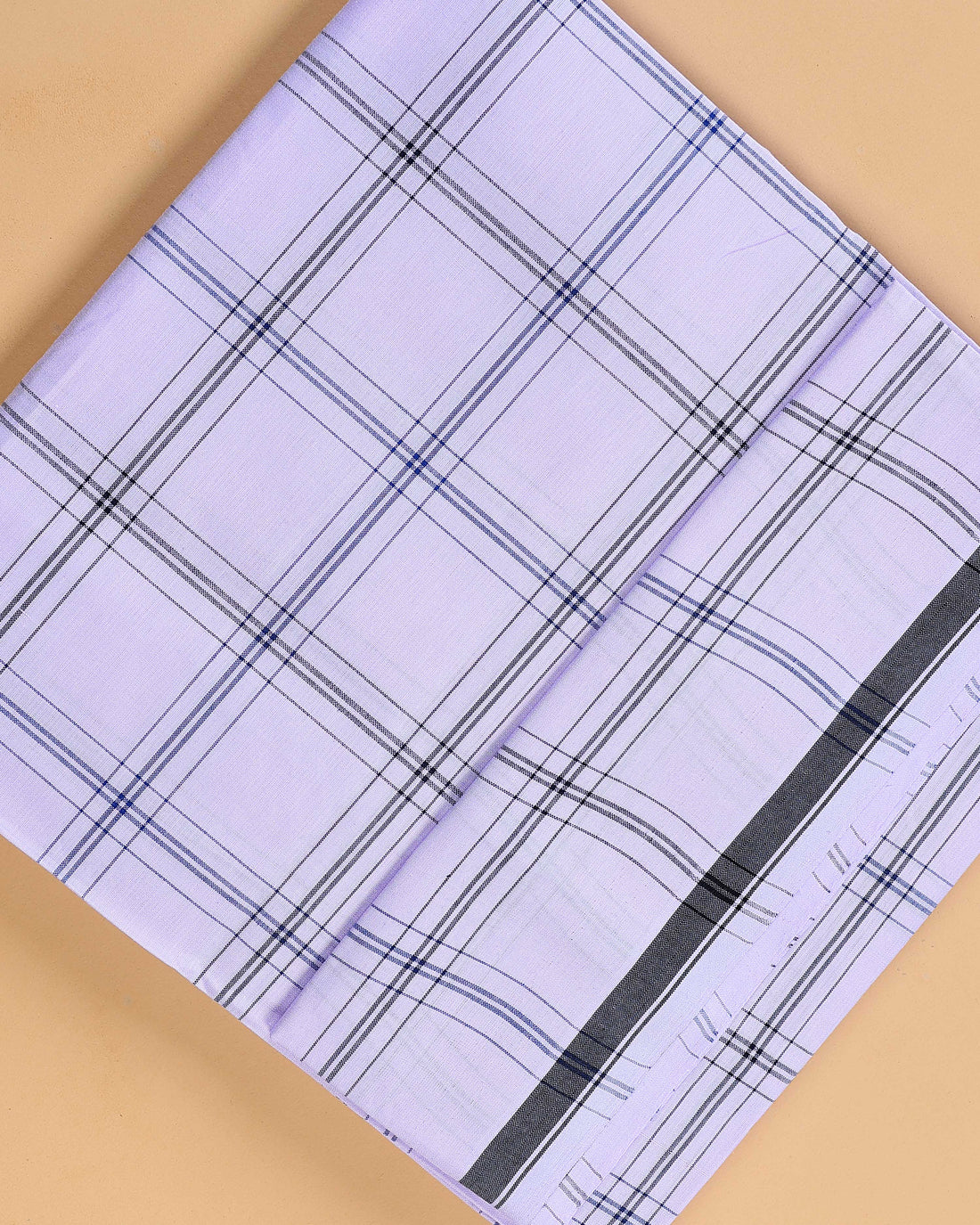 Kibs Brand Men's Premium Cotton Checked Lungi Stitched - White
