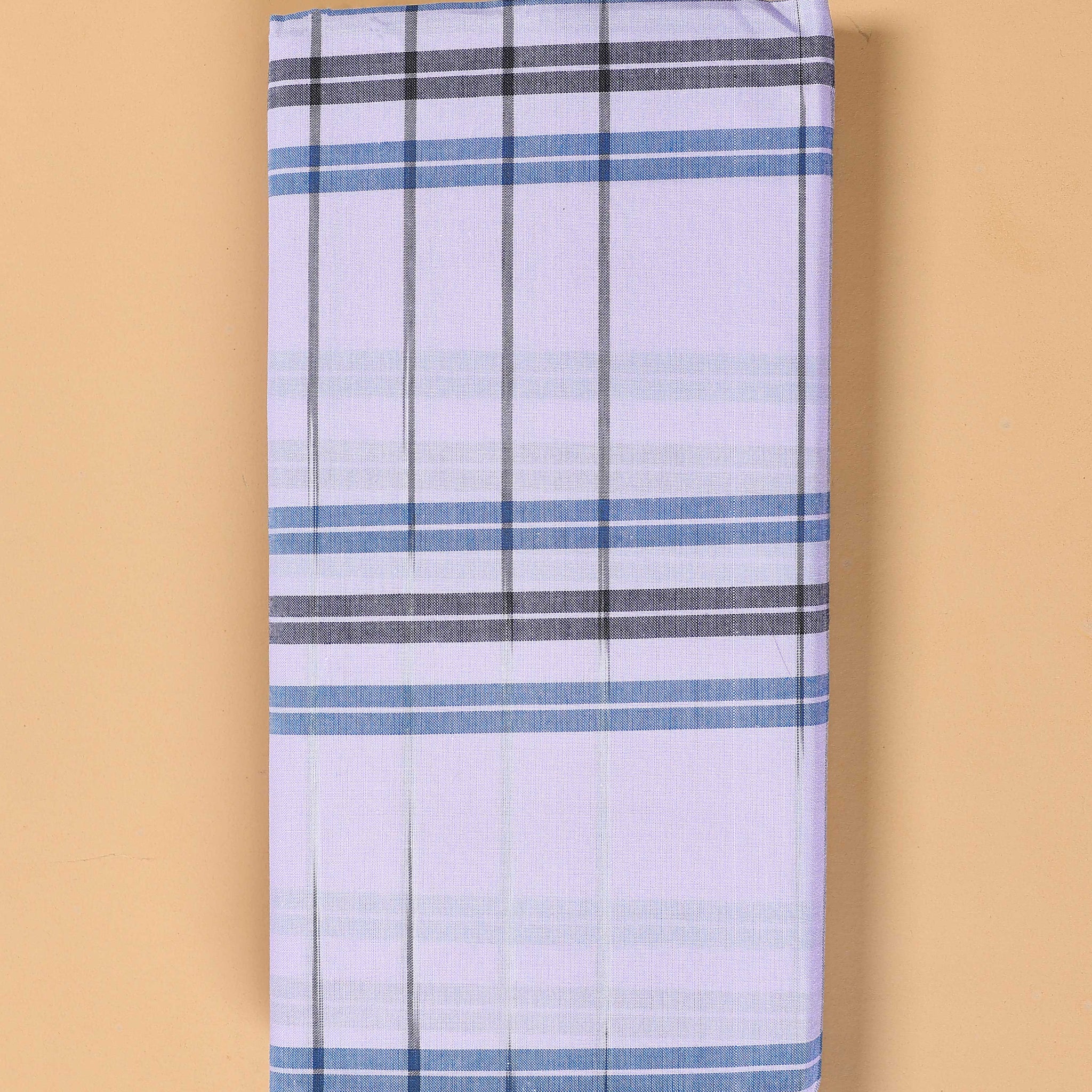 Kibs Brand Men's Premium Cotton Striped Lungi Stitched - White