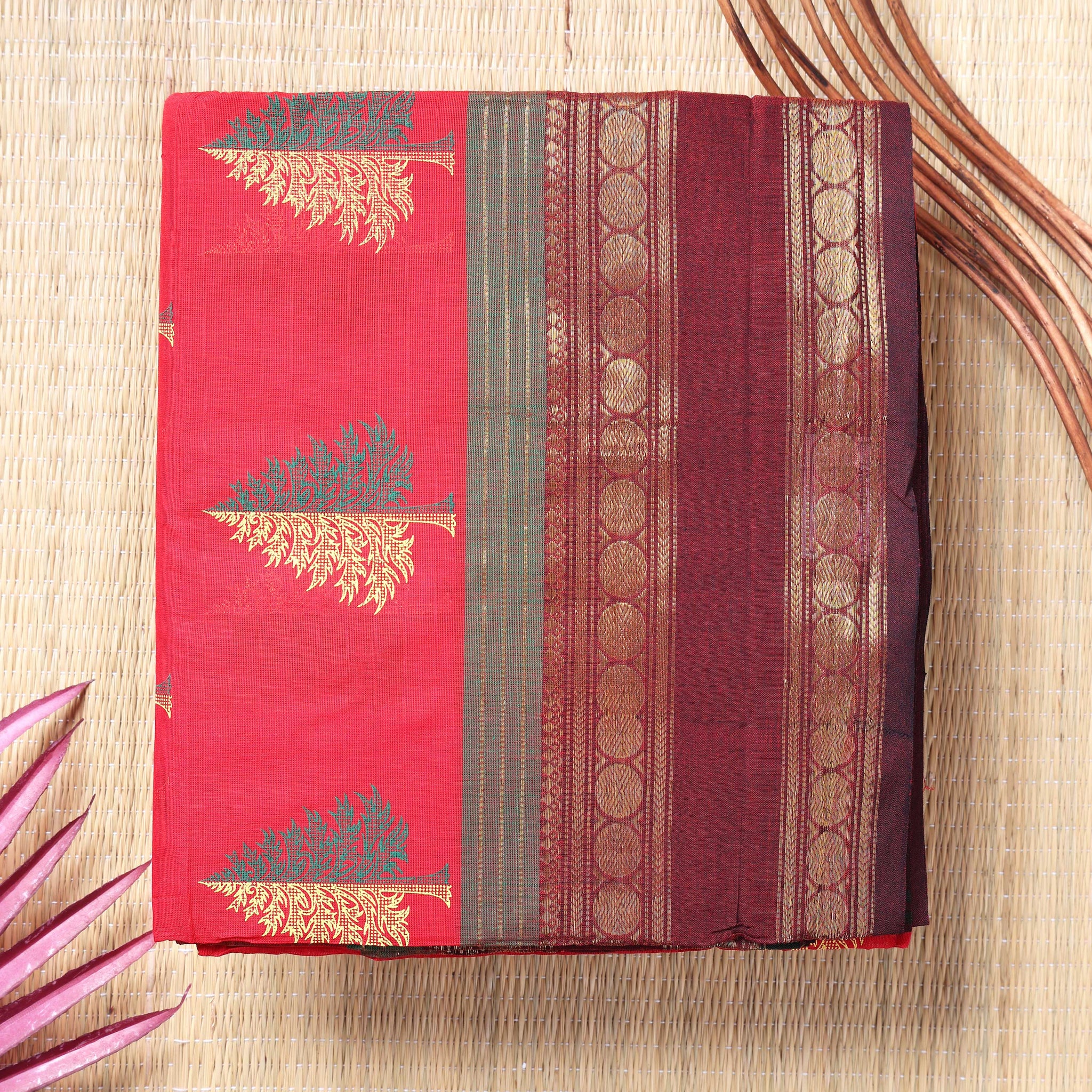 Red Color Handloom Saree