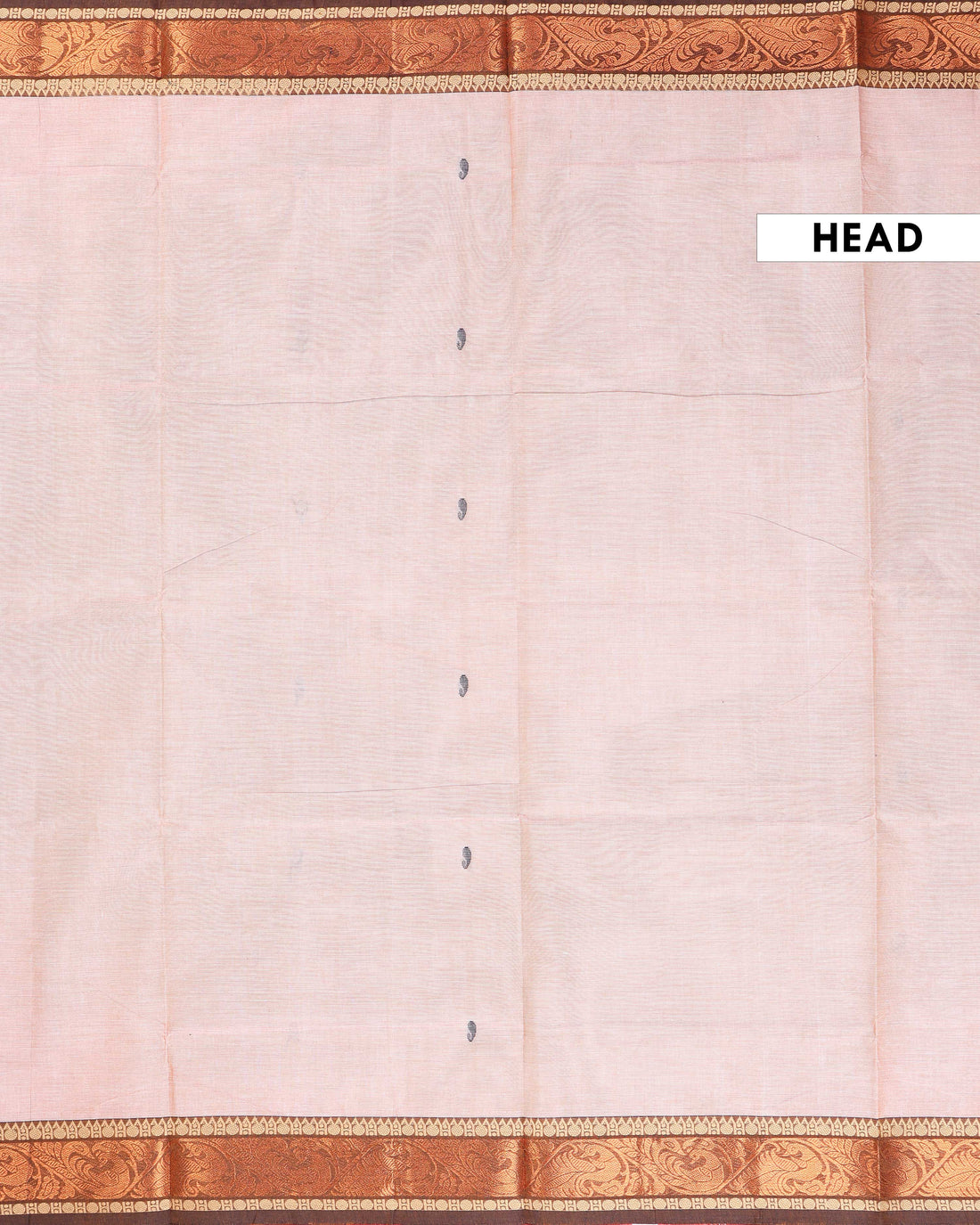 Handloom Cotton Saree with Contrast Border - Brown