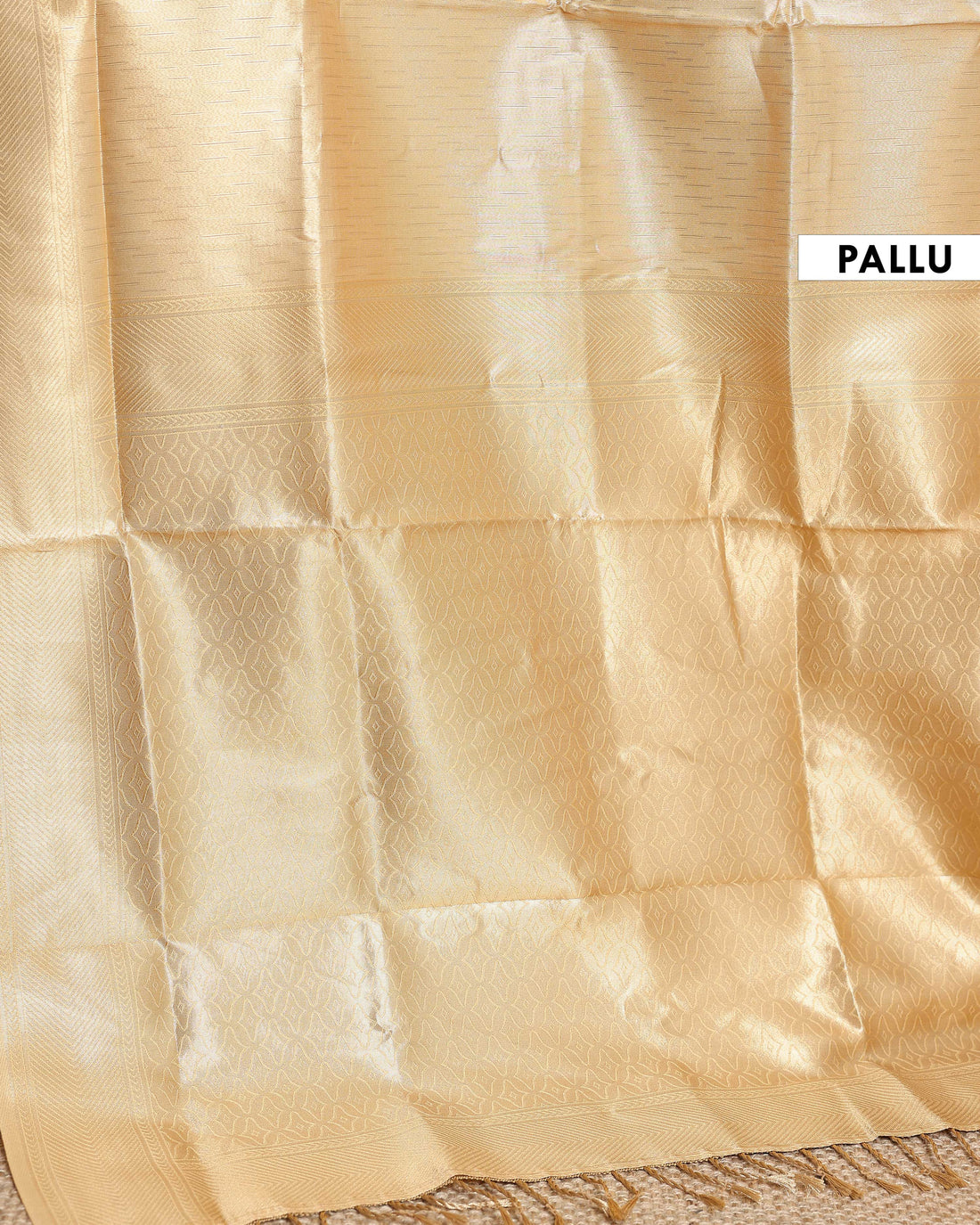 Handloom Litchi Silk Saree with Intricate Weaving and Traditional Border - Gold