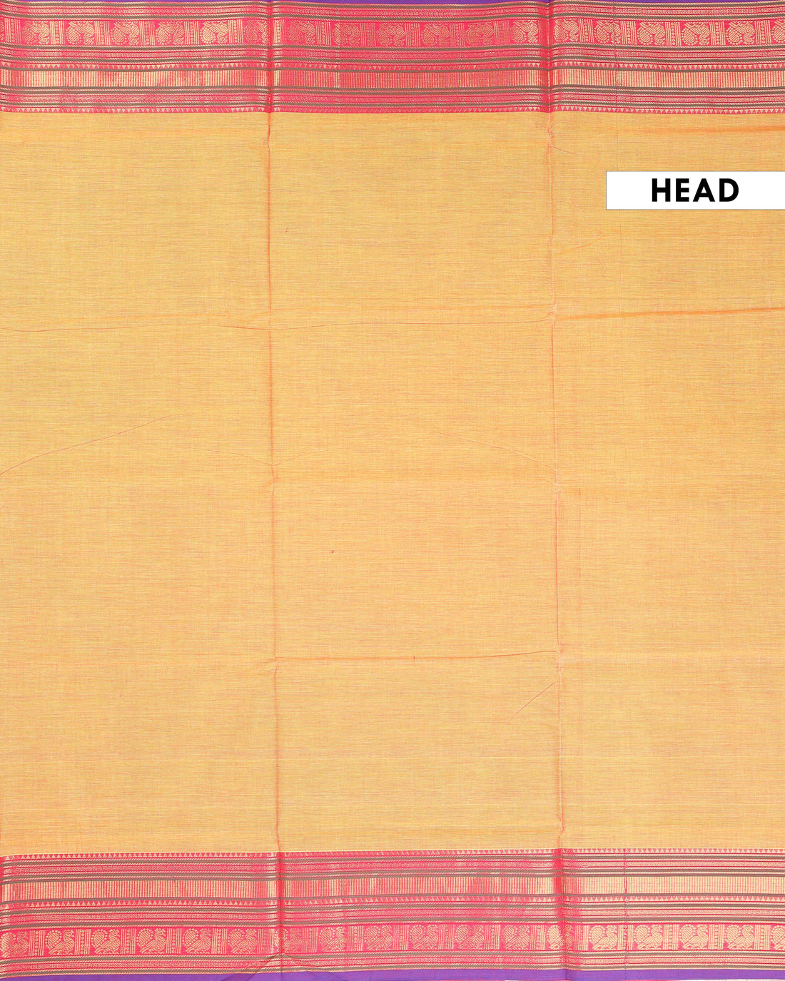 Handloom Cotton Saree with Contrast Border - Sandal