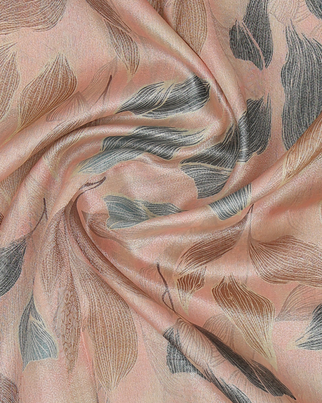 Fancy Silk Saree with Subtle Leaf Motifs and Textured Border - Pink