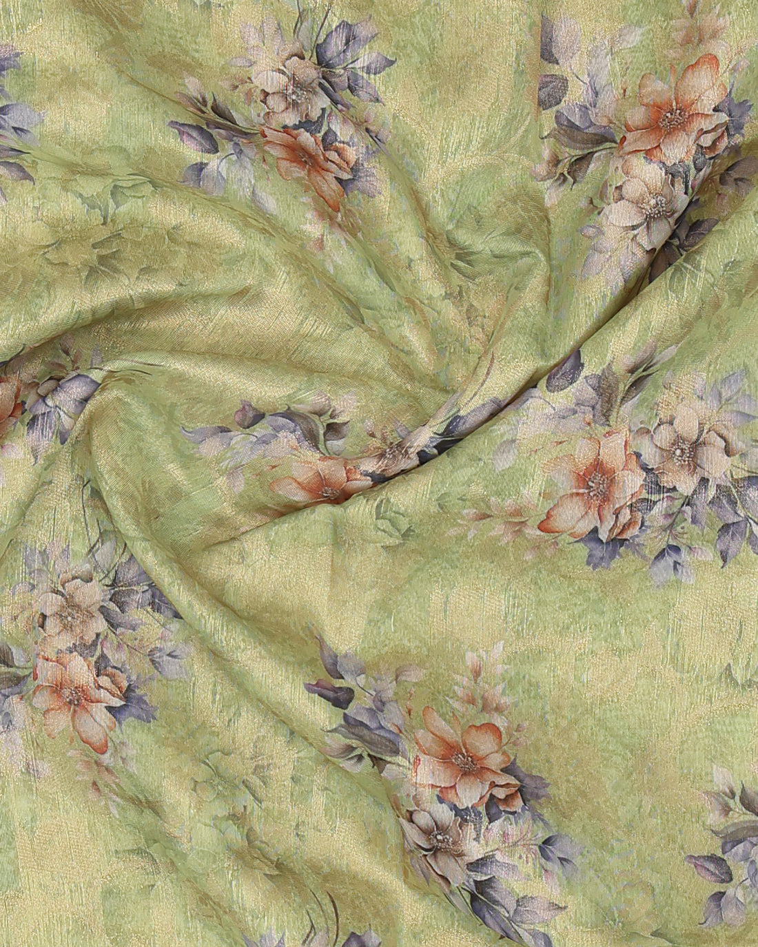 Green Printed Fancy Silk Saree