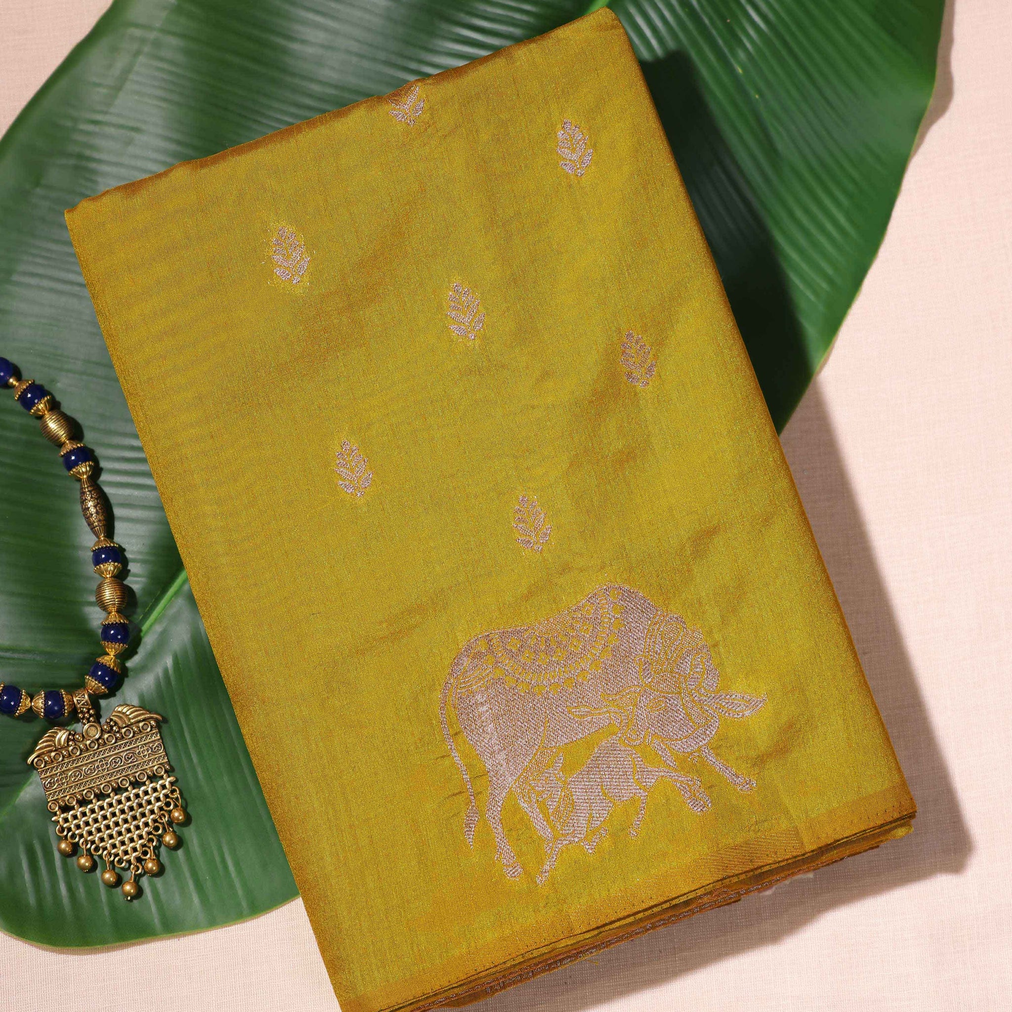 Heritage Weave Art Silk Saree with Traditional Motifs - Green
