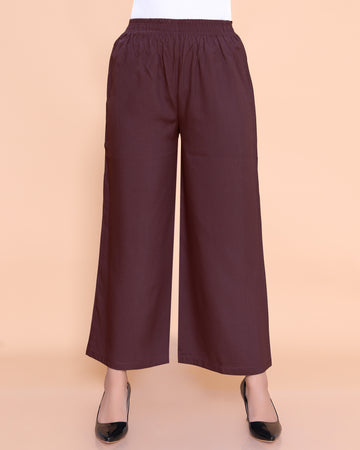 Elegant High-Waist Flared Palazzo Pant - Purple