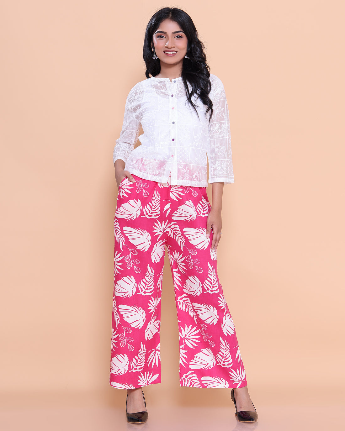 Pink Color Womens Palazzo