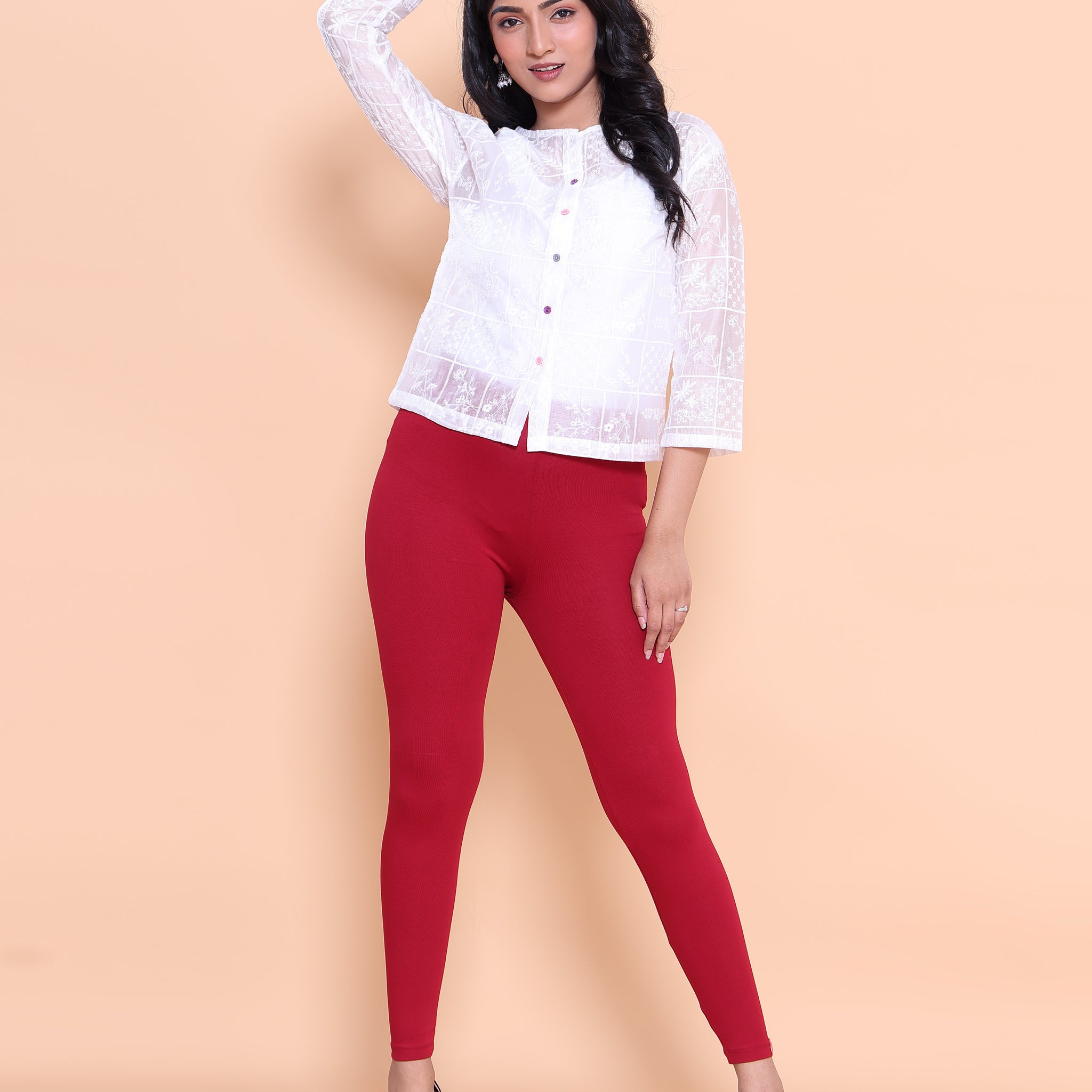 Red Color Leggings L Size