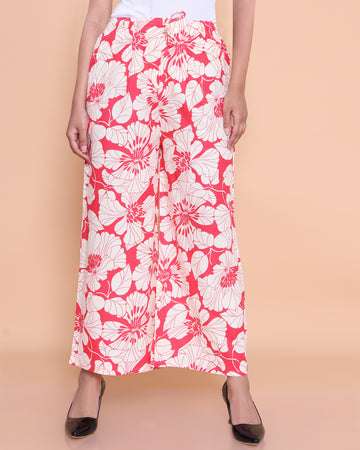 Light Red Color Womens Palazzo