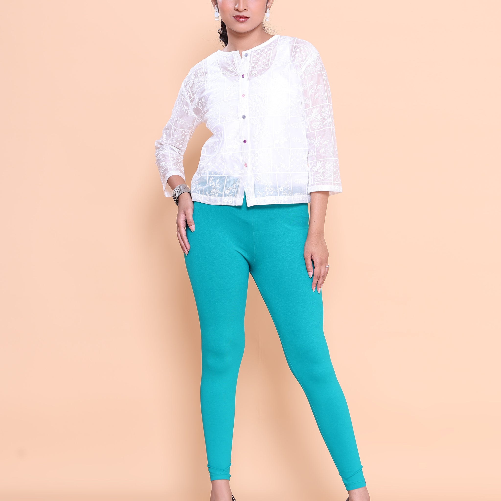 Blue Color Leggings 3XL Size