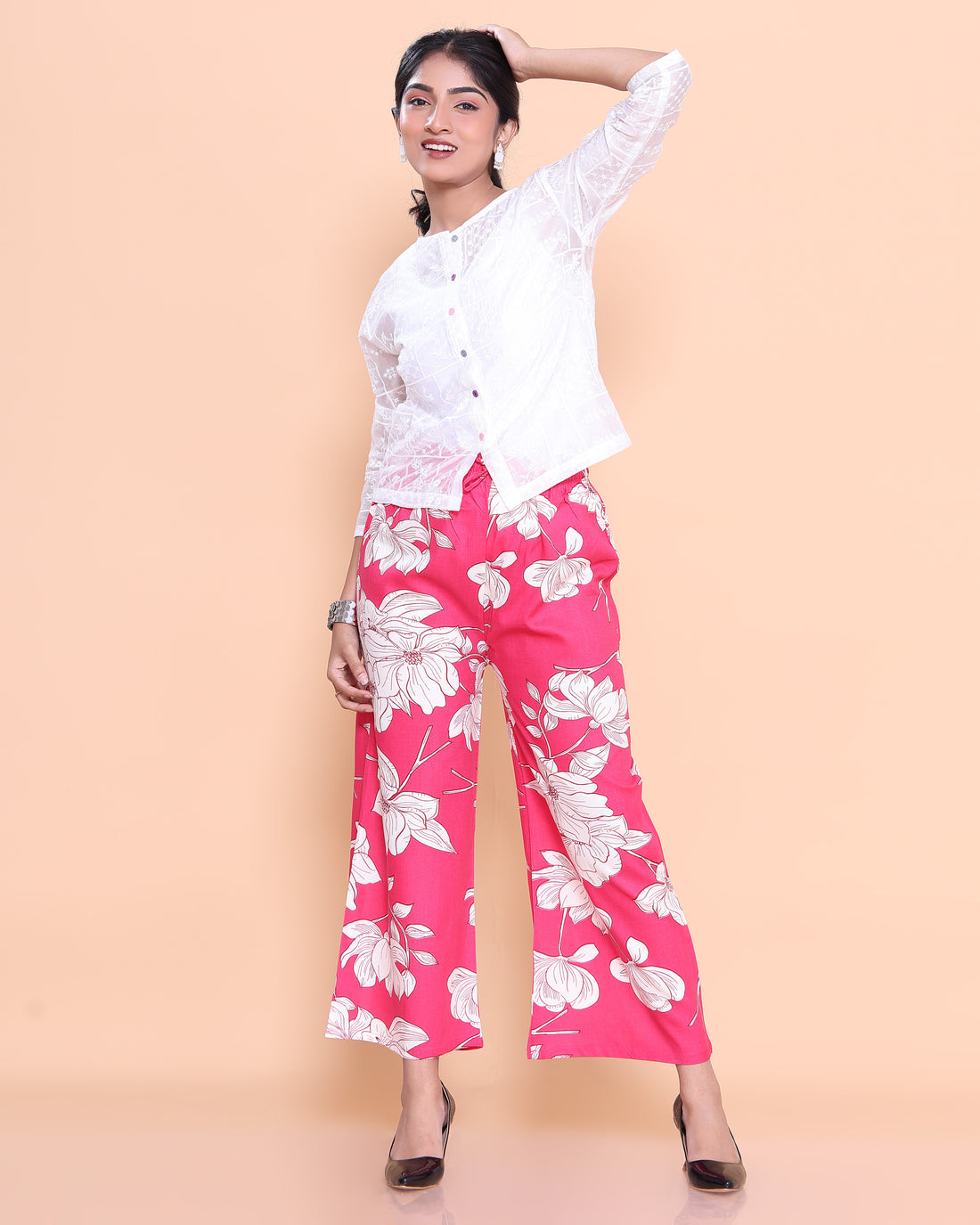 Pink Color Womens Palazzo