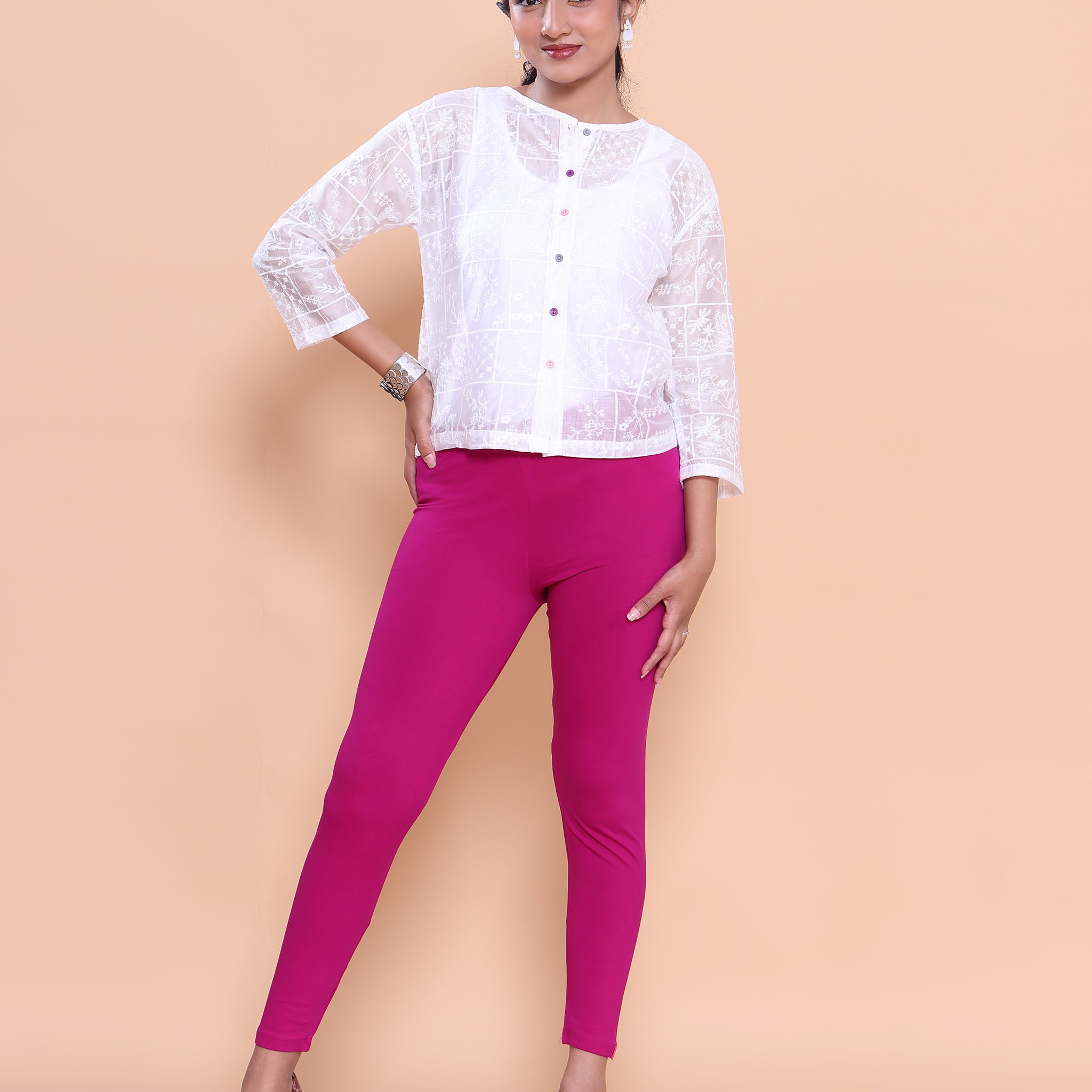 Magenta Color Leggings S Size