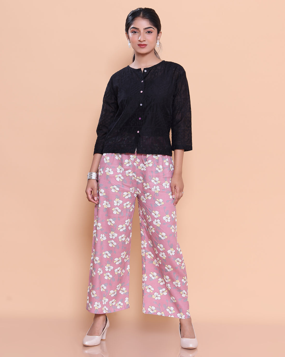Pink Color Womens Palazzo