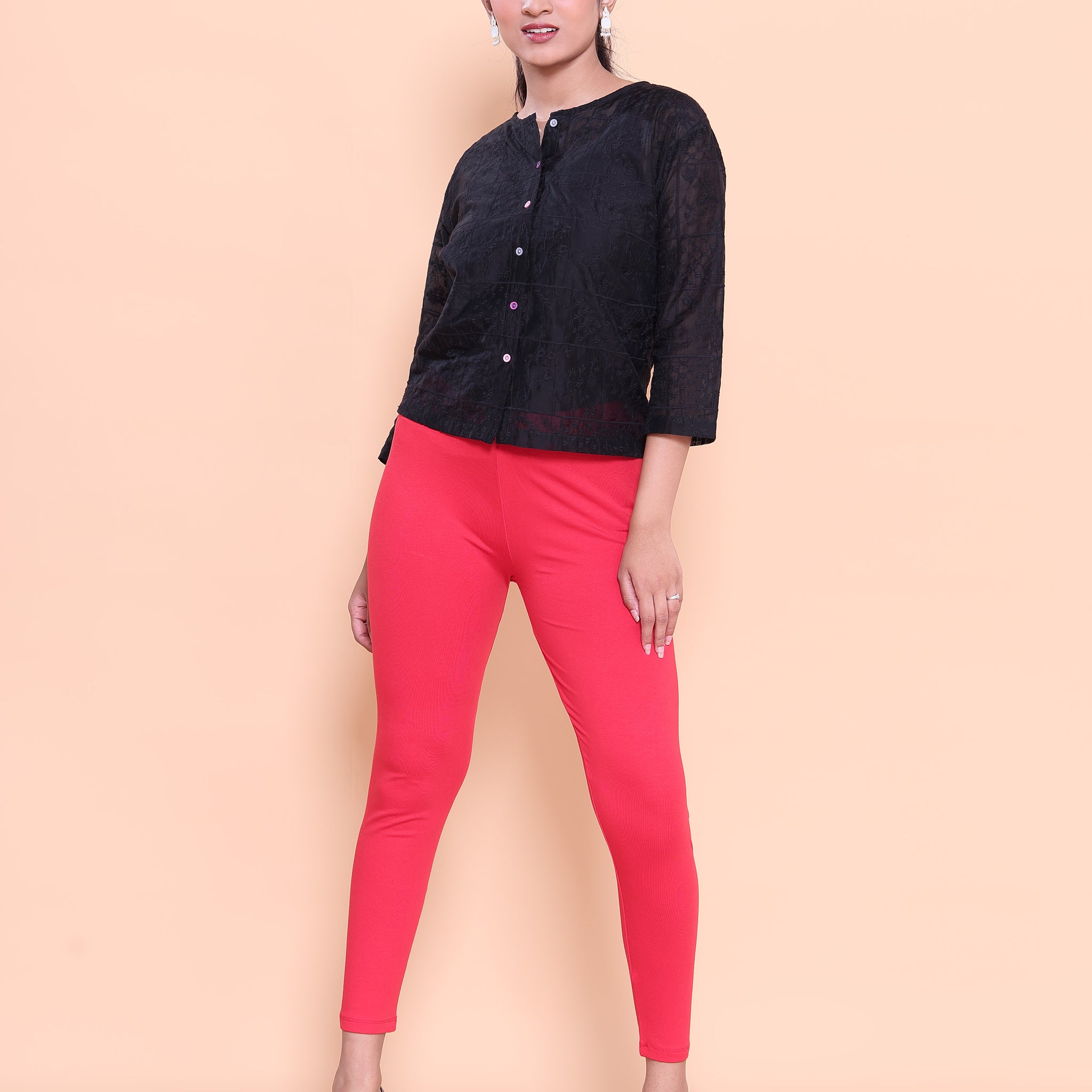 Light Red Color Leggings XXL Size