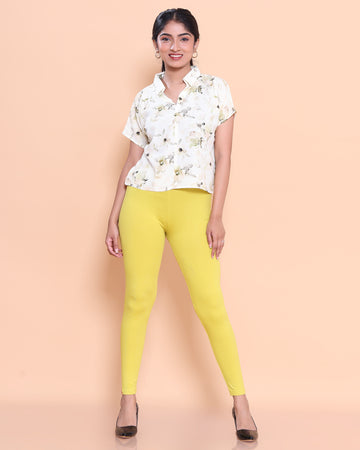 Lemon Yellow Color Leggings XXL Size