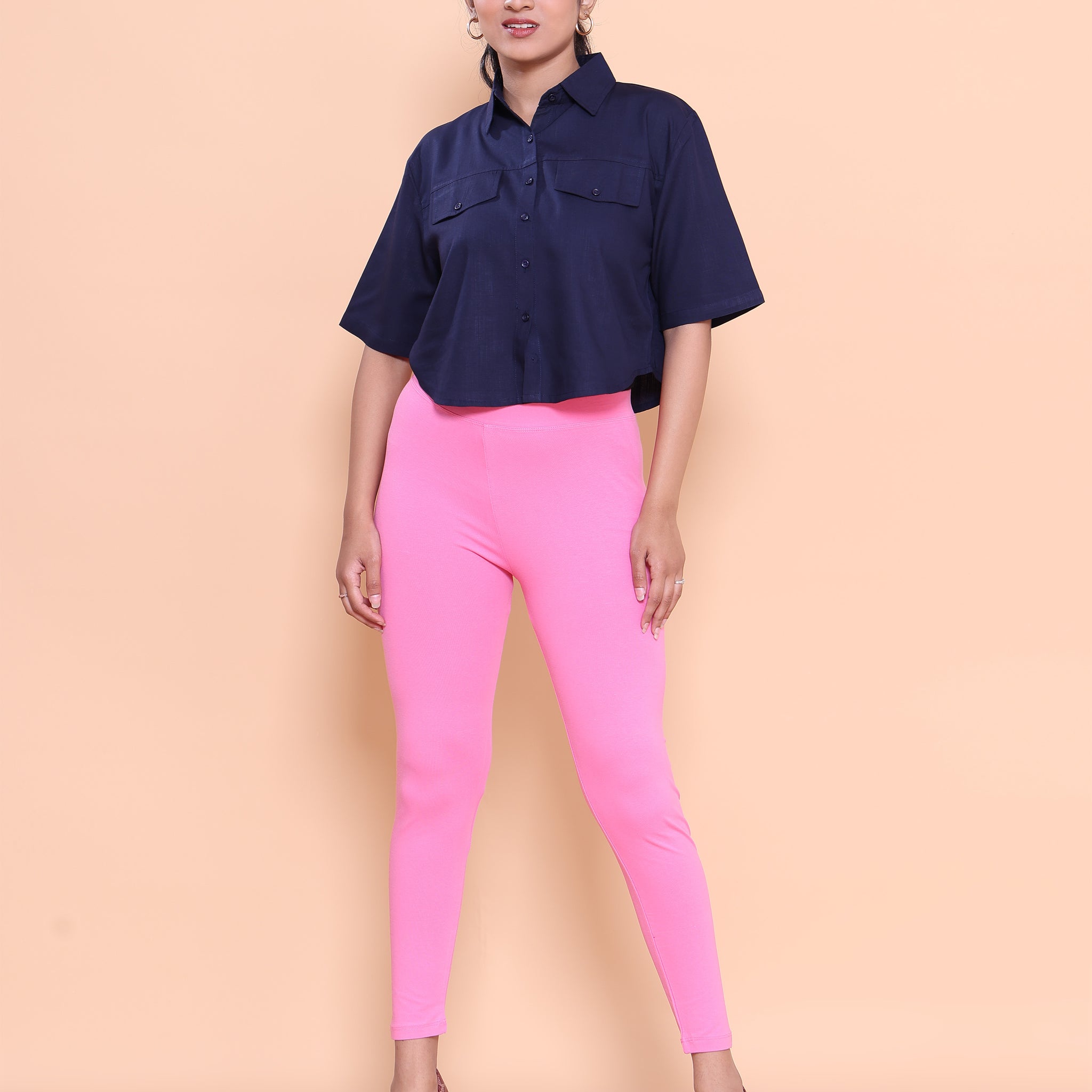 Pink Color Leggings M Size