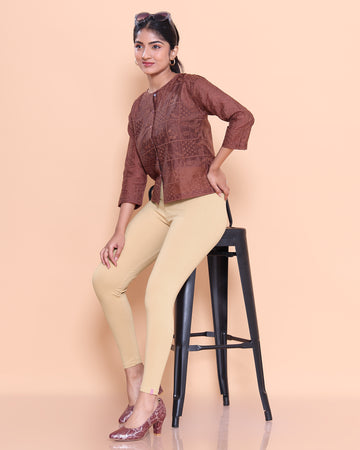Beige Color Leggings XXL Size