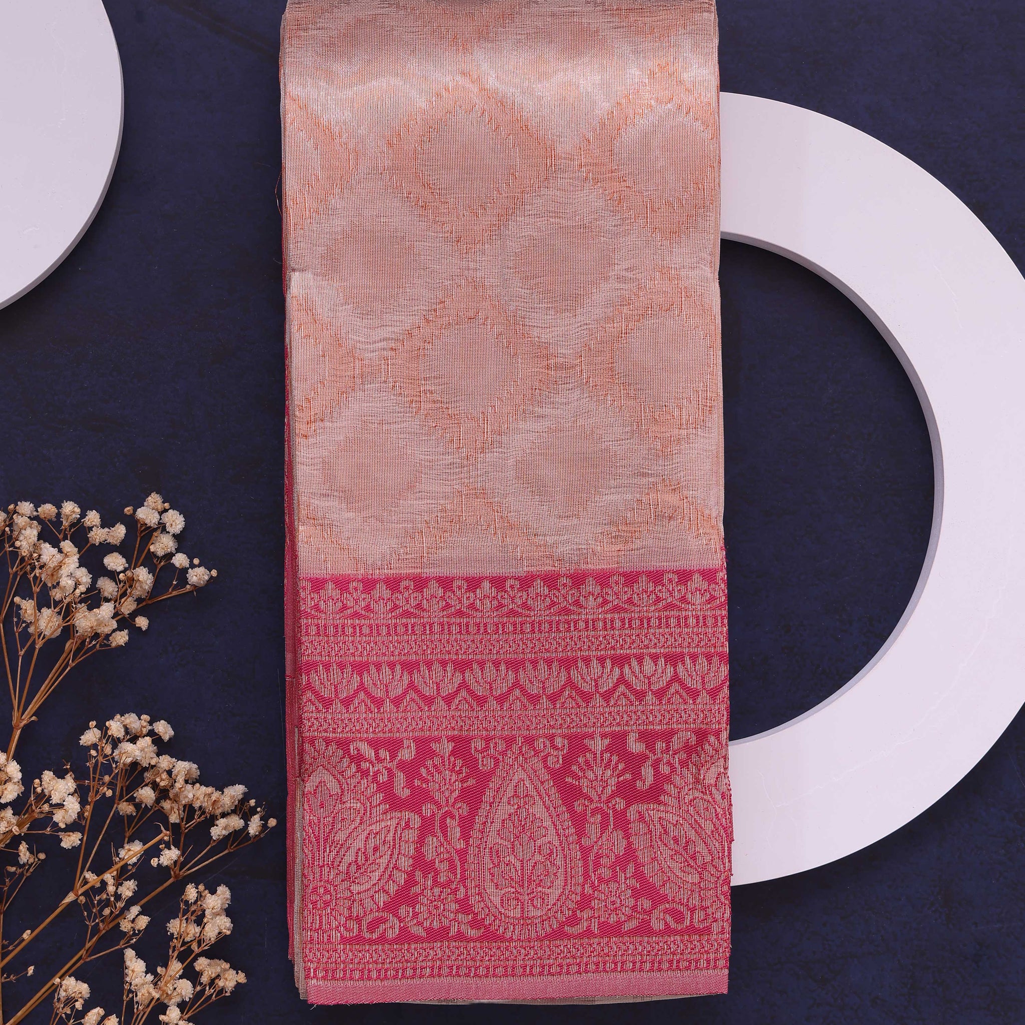 Elampillai Silk Cotton Saree with Elegant Border -Brown