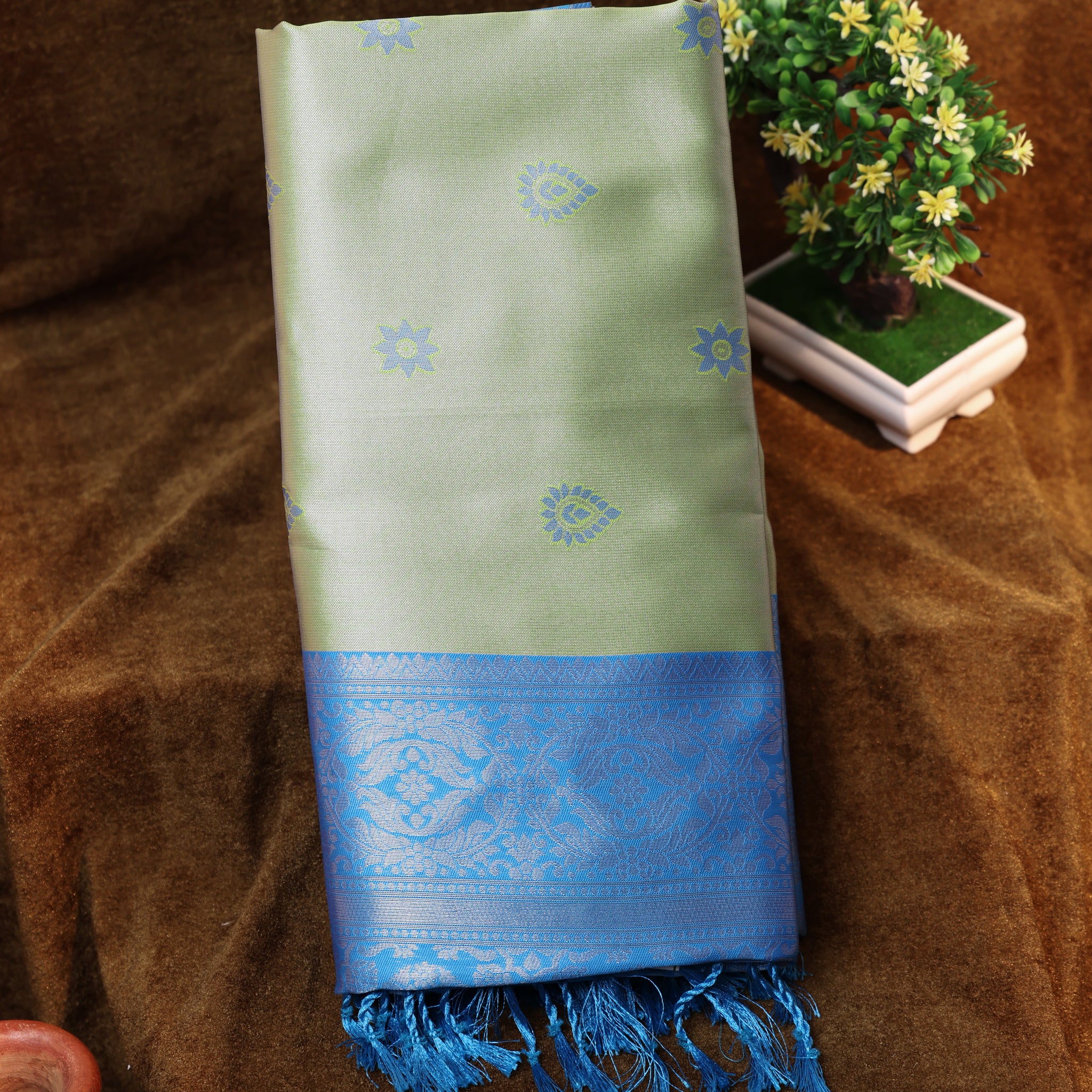 Green Color Lichi Silk Saree